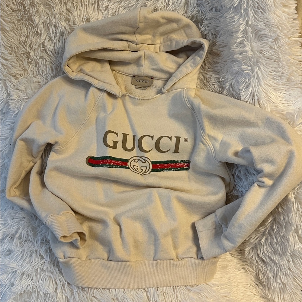 Gucci Beige Hoodie with Logo